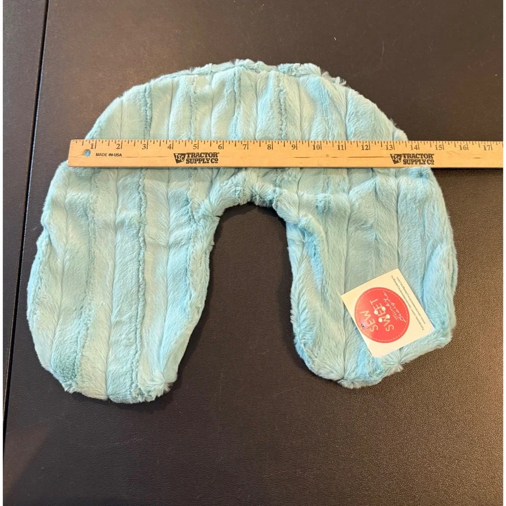 Sew Sweet Minky Designs Travel Neck Pillow Cover Light Blue Plush Luxury NEW